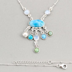 925 silver larimar pearl moonstone arizona mohave turquoise necklace y76570