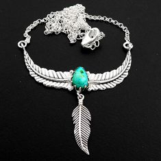 925 silver 2.69cts southwestern style arizona mohave turquoise necklace t62124