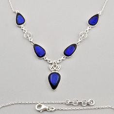 925 silver 54.57cts natural blue opal cameo on black onyx pear necklace y96144