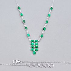 925 silver 19.07cts natural green malachite (pilot's stone) oval necklace y6927