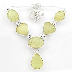 925 silver 74.76cts natural libyan desert glass (gold tektite) necklace r27520