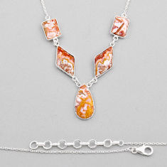 925 silver 29.24cts natural ocean sea jasper (madagascar) pear necklace n26925