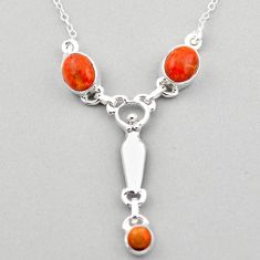 925 silver 6.61cts natural red sponge coral spirit healer necklace t89189