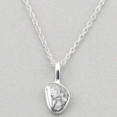 925 silver 1.62cts natural uncut diamond flat (polki) chain necklace t83267