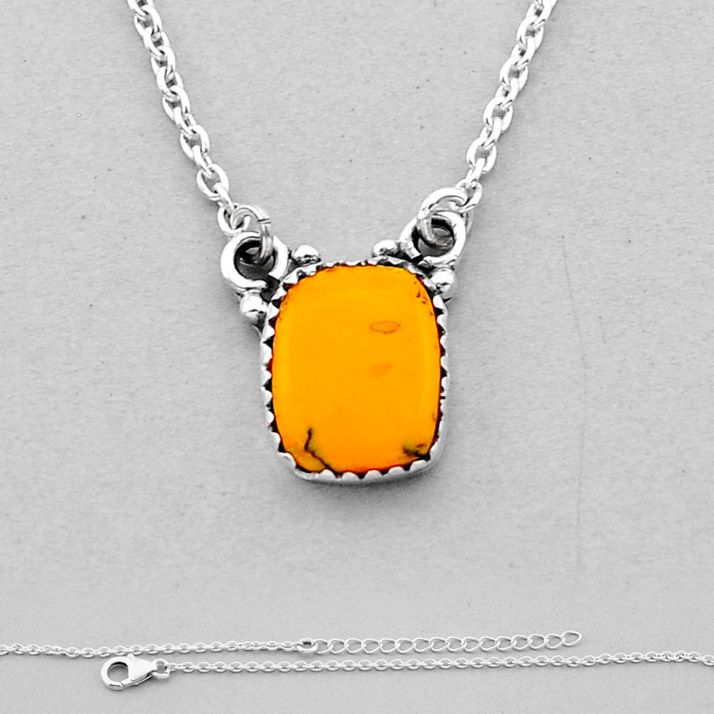 925 silver 6.31cts natural yellow bumble bee australian jasper necklace n53388