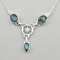 925 sterling silver 8.61cts amulet star natural blue labradorite necklace t89578