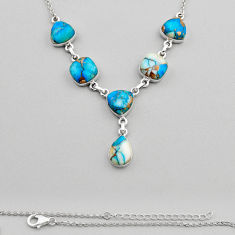 925 sterling silver 34.06cts  ice blue dahlia necklace jewelry n16087