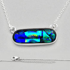925 sterling silver 17.55cts multi color dichroic glass bar necklace n11735