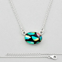925 sterling silver 13.43cts multi color dichroic glass necklace jewelry n44396