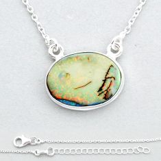 925 sterling silver 5.20cts multi color sterling opal necklace jewelry u53820