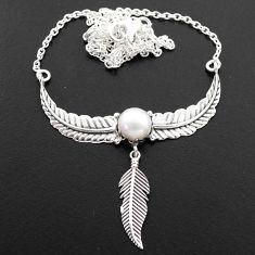 925 silver 4.66cts southwestern style natural white pearl necklace t62136