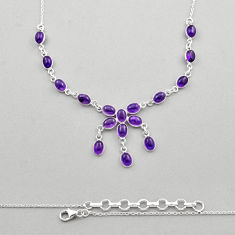 925 sterling silver 25.54cts natural blue amethyst oval necklace jewelry y89994
