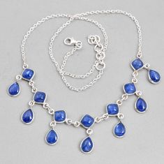 925 sterling silver 24.77cts natural blue kyanite pear necklace jewelry y4398