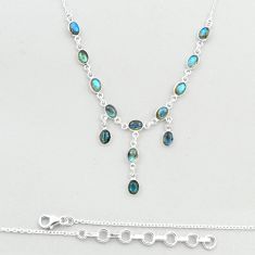 925 sterling silver 22.65cts natural blue labradorite necklace jewelry u32856