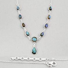 925 sterling silver 25.65cts natural blue labradorite necklace jewelry y62415