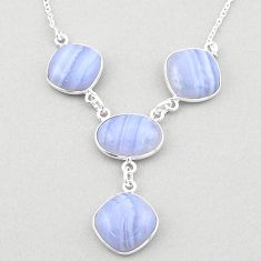 925 sterling silver 23.46cts natural blue lace agate necklace jewelry t83323