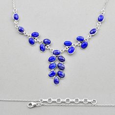 925 sterling silver 26.00cts natural blue lapis lazuli necklace jewelry y89983