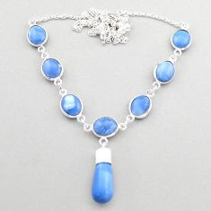 925 sterling silver 31.47cts natural blue owyhee opal drop necklace t61759