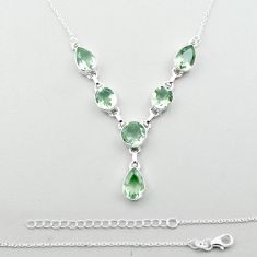925 sterling silver 24.43cts natural green amethyst necklace jewelry u13070