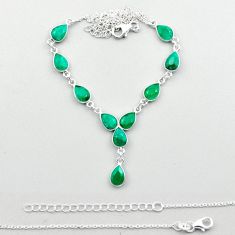 925 sterling silver 20.94cts natural green emerald necklace jewelry u11457