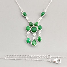 925 sterling silver 16.67cts natural green emerald round necklace jewelry y76552