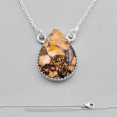 925 sterling silver 13.65cts natural malinga jasper pear necklace jewelry n40116
