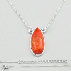 Clearance Sale- 925 sterling silver 6.60cts natural orange mojave turquoise necklace u11118