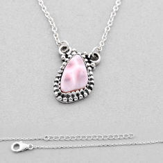 925 sterling silver 4.02cts natural pink natrolite fancy necklace jewelry n49004