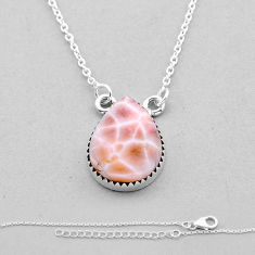 925 sterling silver 12.28cts natural pink natrolite pear necklace jewelry n50149