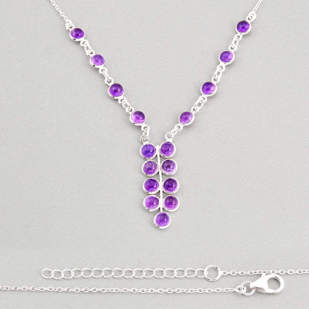 925 sterling silver 12.85cts natural purple amethyst necklace jewelry y76892