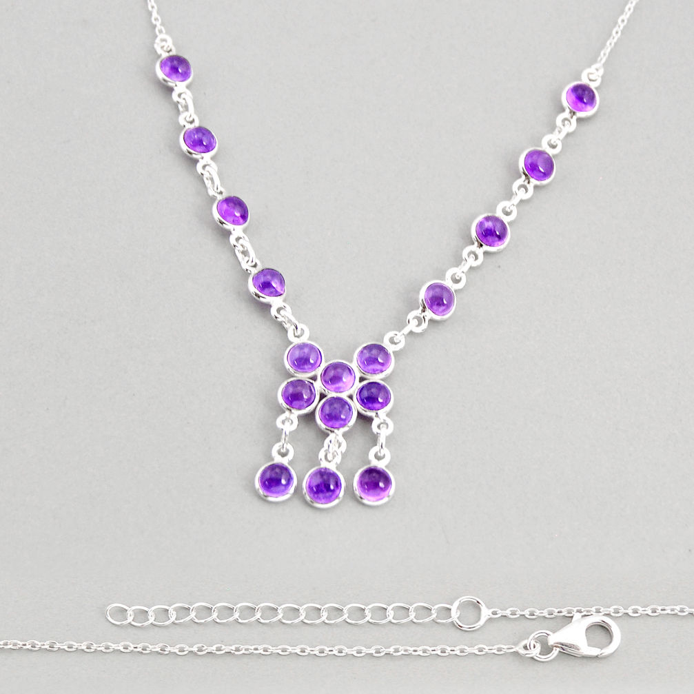 925 sterling silver 13.04cts natural purple amethyst necklace jewelry y77000