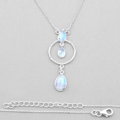 925 sterling silver 6.58cts natural rainbow moonstone necklace jewelry n44386