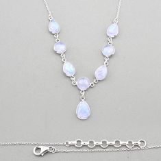 925 sterling silver 25.09cts natural rainbow moonstone necklace jewelry y60735
