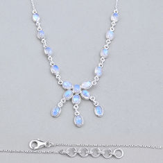 925 sterling silver 22.63cts natural rainbow moonstone necklace jewelry y6938