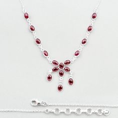 925 sterling silver 26.82cts natural red garnet oval necklace jewelry u32824