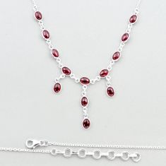 925 sterling silver 20.96cts natural red garnet oval necklace jewelry u32847