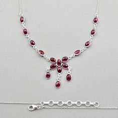 925 sterling silver 25.54cts natural red garnet oval necklace jewelry y89988