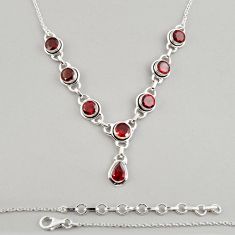 925 sterling silver 11.36cts natural red garnet round necklace jewelry y24058
