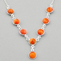 925 sterling silver 18.15cts natural red sponge coral necklace jewelry u3391