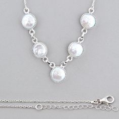 925 sterling silver 33.17cts natural white pearl round necklace jewelry y24942