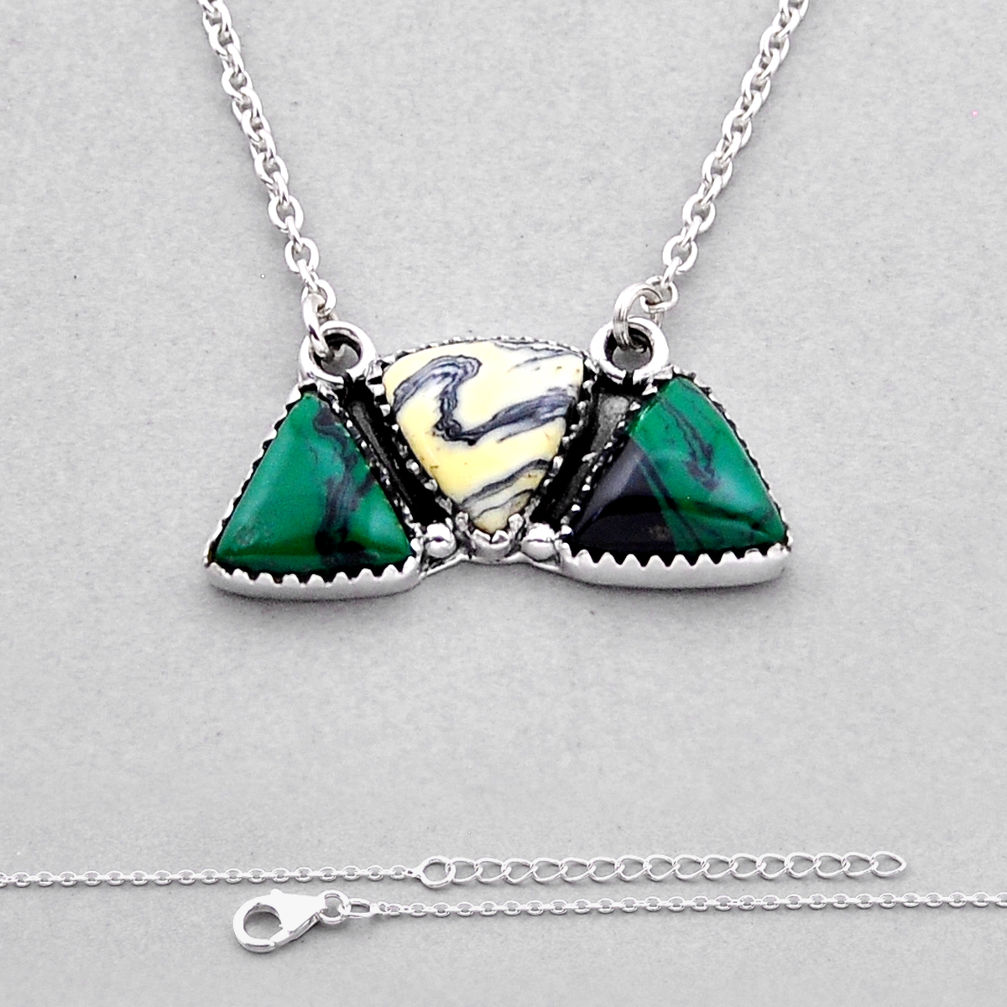 925 sterling silver 16.32cts pool ball trillion shape necklace jewelry n53045