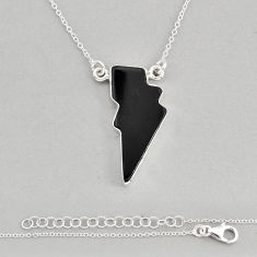 925 sterling silver thunderbolt natural black onyx necklace jewelry y81295