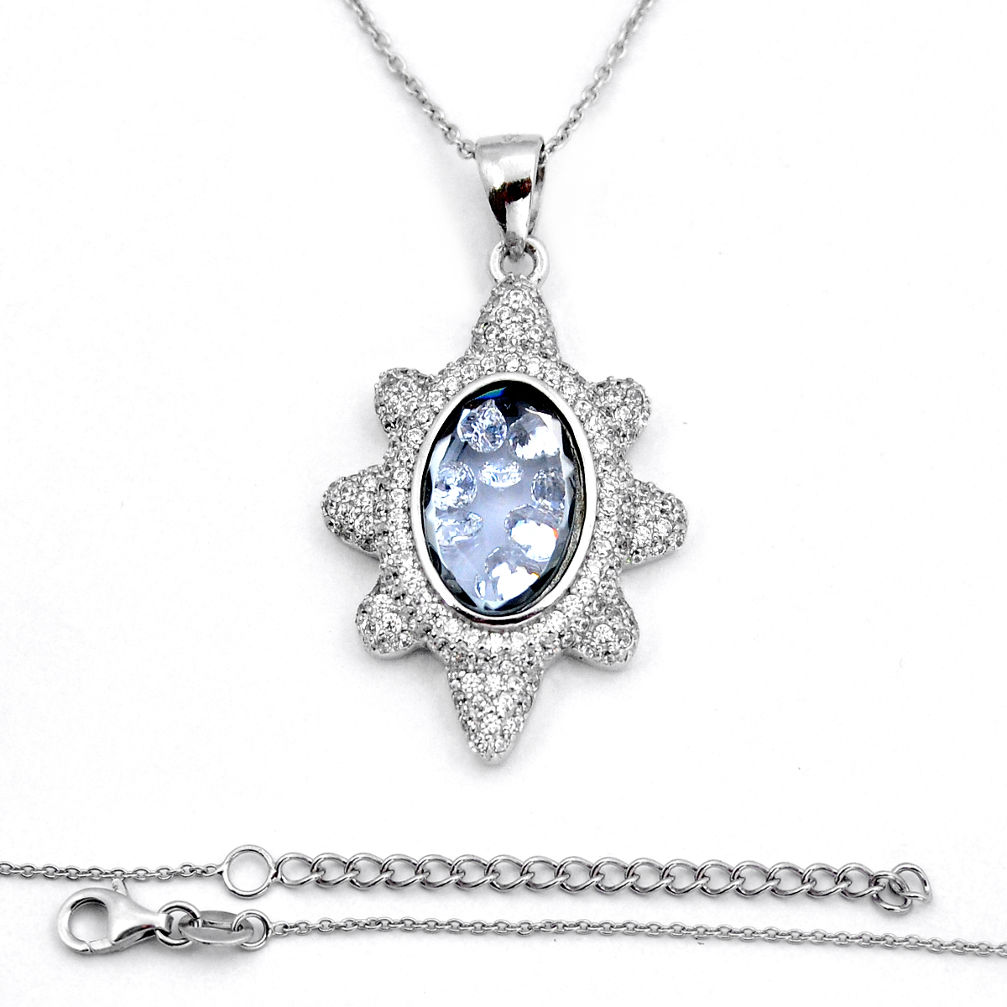 925 sterling silver 7.23cts white cubic zirconia gold necklace jewelry y6200