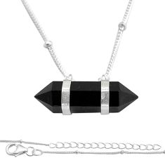 8.00cts natural black onyx 925 sterling silver necklace jewelry
