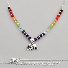 7.54cts amethyst cornelian garnet citrine peridot silver chakra necklace n1349