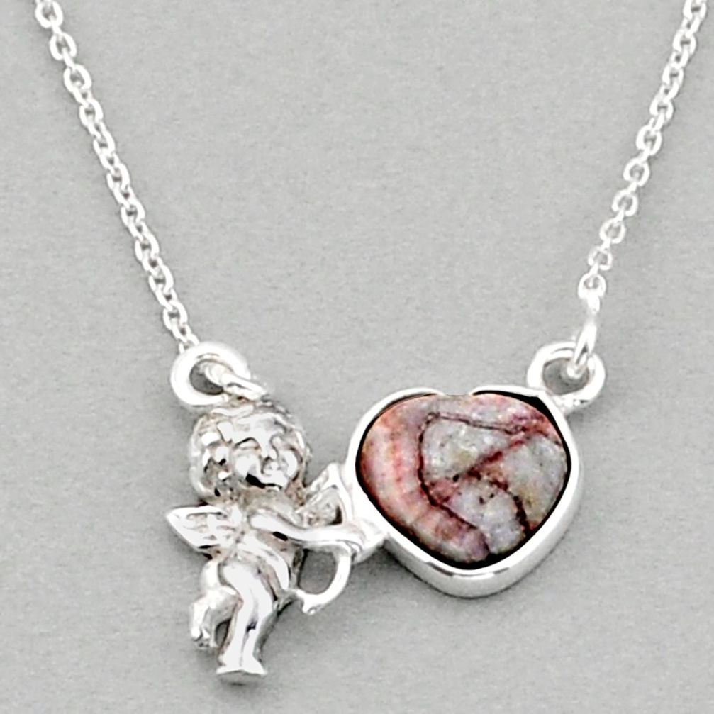 3.91cts baby angel natural white howlite 925 sterling silver necklace u1137