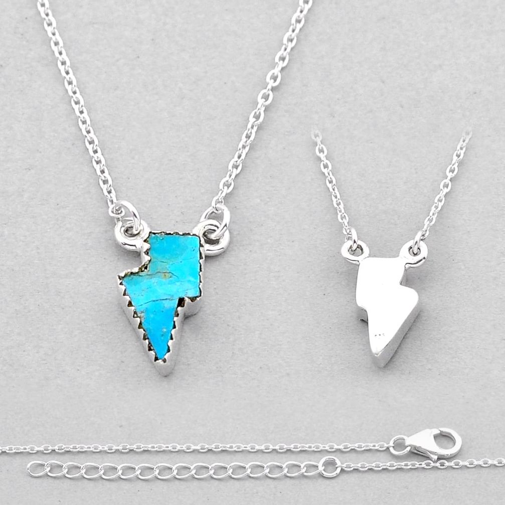 4.80cts back closed blue arizona mohave turquoise fancy silver necklace n53332