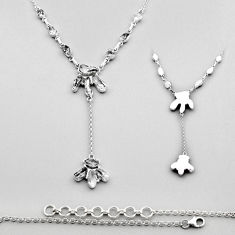 28.89cts back closed natural white herkimer diamond 925 silver necklace c34155