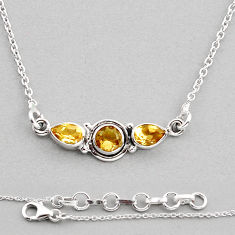 3.50cts brown smoky topaz citrine 925 sterling silver necklace jewelry y82209