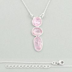 9.18cts checker cut natural pink morganite 925 sterling silver necklace u22663